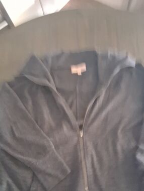 Philosophy Woman Charcoal Grey Zip-Front Cardigan